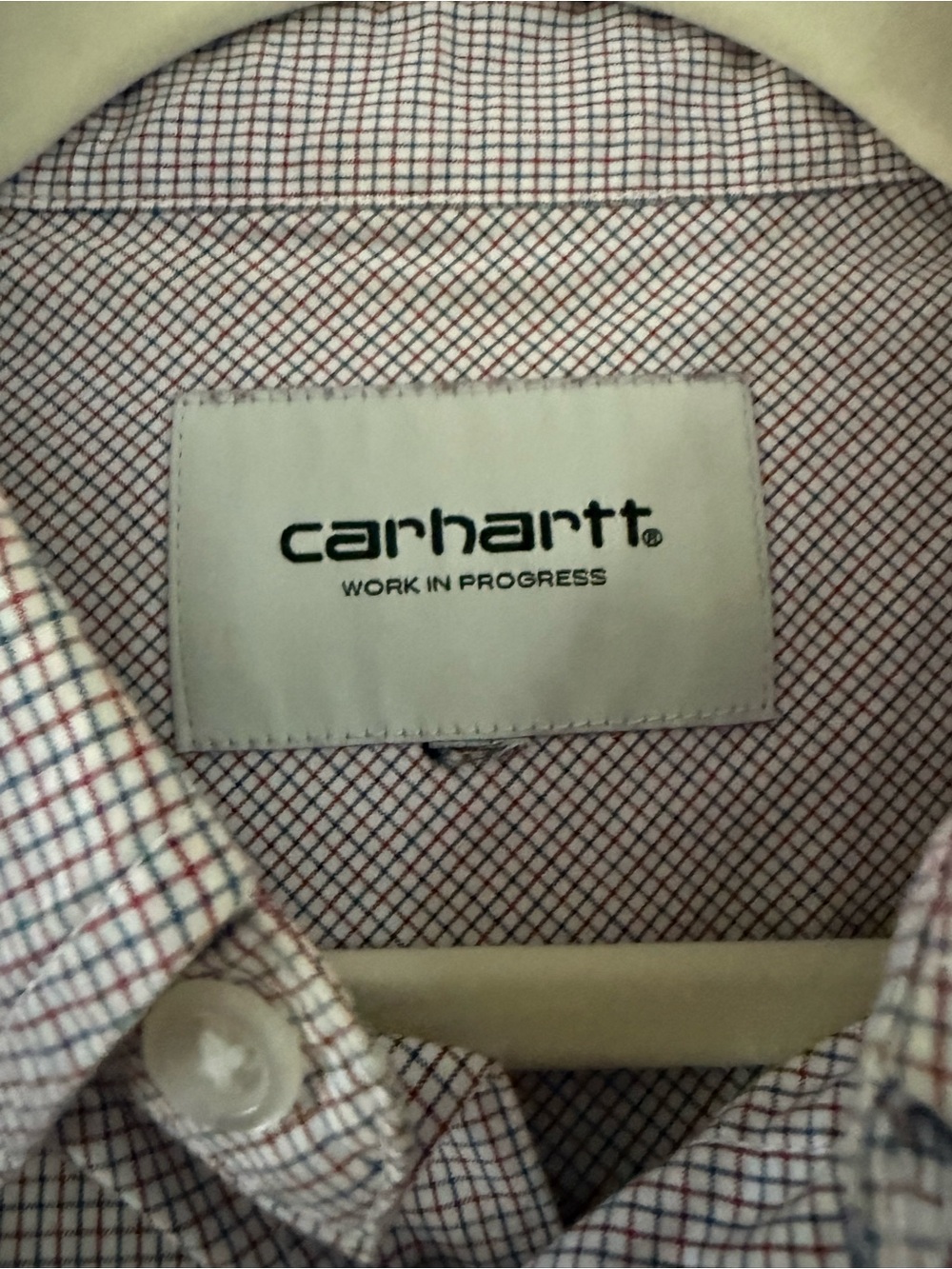 Carhartt WIP button down 100% cotton Shirt with lavender and red Micro-Check